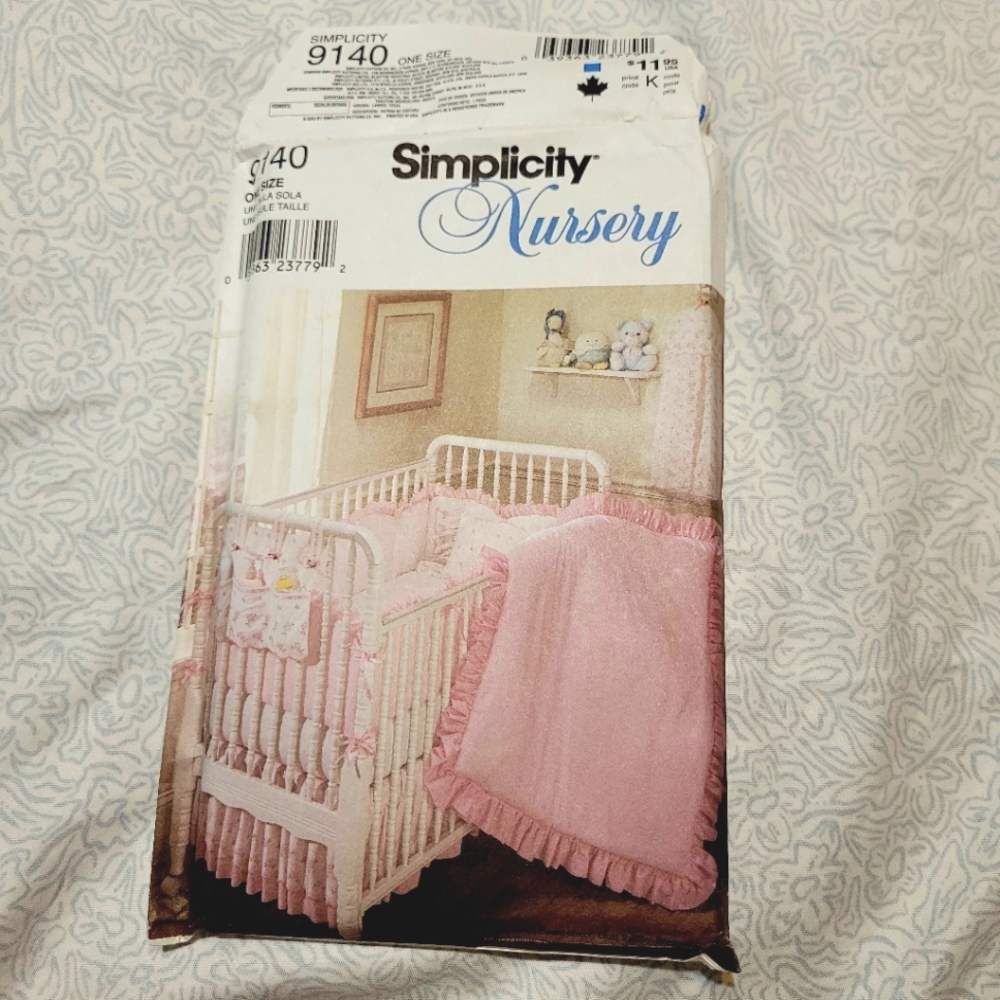 Simplicity 9140 Nursery Crib Set Sewing Pattern - Never Used